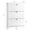 SoBuy Scarpiera cu 3 clapete și 6 rafturi Scarpper cu un compartiment suplimentar Distamary Alb Alb Board 80X30X11CM FSR162-W