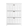 SoBuy Scarpiera cu 3 clapete și 6 rafturi Scarpper cu un compartiment suplimentar Distamary Alb Alb Board 80X30X11CM FSR162-W