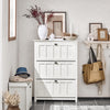SoBuy Scarpiera cu 3 clapete și 6 rafturi Scarpper cu un compartiment suplimentar Distamary Alb Alb Board 80X30X11CM FSR162-W