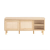 SoBuy Băncă de încălțăminte de intrare cu 2 uși glisante naturale 120x35.2x49cm FSR163-N