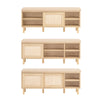 SoBuy Băncă de încălțăminte de intrare cu 2 uși glisante naturale 120x35.2x49cm FSR163-N
