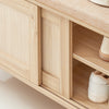 SoBuy Băncă de încălțăminte de intrare cu 2 uși glisante naturale 120x35.2x49cm FSR163-N