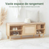 SoBuy Lot FSR163-N + FSR160-N – Ensemble Meubles à Chaussures Couleur Naturelle, Banc avec Coussin + Armoire 2 Abattants, Rangement Entrée 2 Pièces