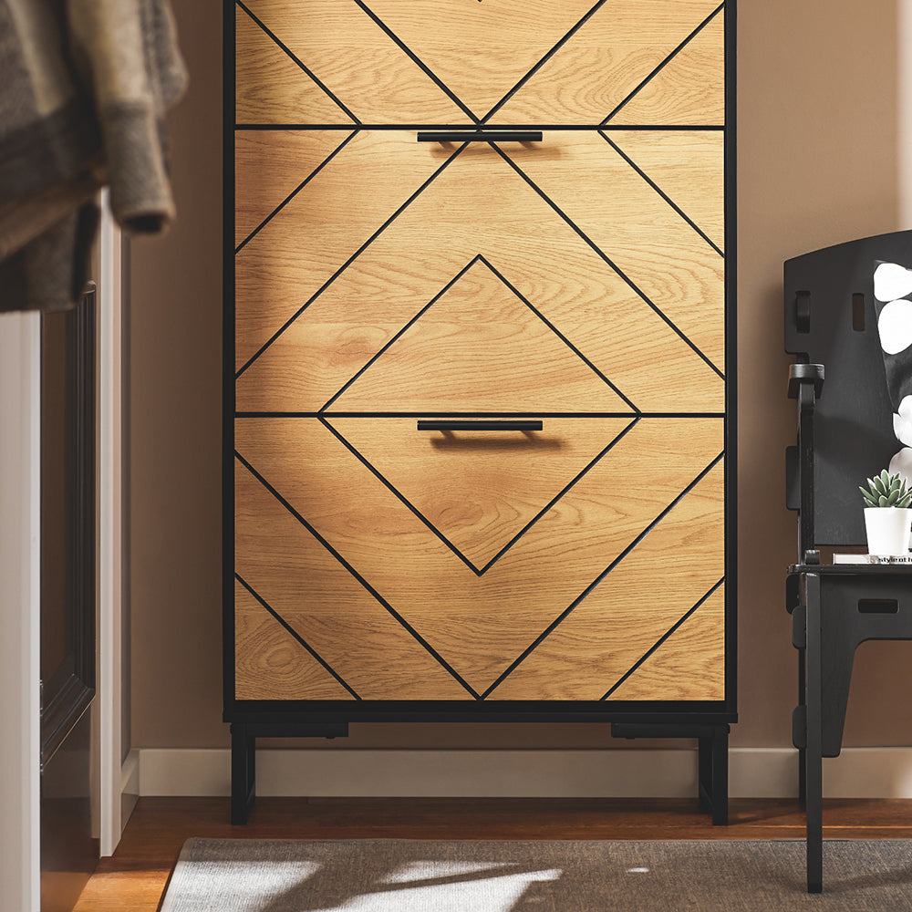SoBuy FSR164-SCH Dulap pantofi ultra-subțire, economisește spațiu – Ideal pentru holuri înguste – 62x24x125 cm Negru