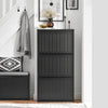 SoBuy Scarpiera cu 3 Limelare și 6 rafturi pantofi cu suport pentru suport pentru compartiment suplimentar economisind negru 61x26x120cm FSR165-H-shch