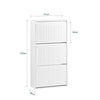 SoBuy FSR165-H-W Meuble à Chaussures à Abattants 3 Niveaux – Rangement Discret pour Entrée – 61x26x120 cm Blanc