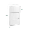 SoBuy Scarpiera cu 3 clapete și 6 rafturi Scarpper cu compartiment suplimentar Distprint negru Spațiu alb 61x26x120cm FSR165-H-W