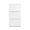 SoBuy Scarpiera cu 3 clapete și 6 rafturi Scarpper cu compartiment suplimentar Distprint negru Spațiu alb 61x26x120cm FSR165-H-W