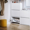 SoBuy FSR165-H-W Meuble à Chaussures à Abattants 3 Niveaux – Rangement Discret pour Entrée – 61x26x120 cm Blanc