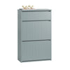 SoBuy Scarpiera cu 2 reflectoare și 1 sertar de încălțăminte cu suport pentru compartiment suplimentar căruță de economisire a spațiului gri 61x26x100cm FSR165-HG