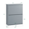 SoBuy Scarpiera cu 2 Limelare și 4 rafturi pantofi cu suport pentru suport pentru compartiment suplimentar, economisind gri 61x26x81cm FSR165-K-HG