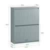 SoBuy FSR165-K-HG Dulap de încălțăminte cu uși rabatabile pe 2 niveluri – Depozitare discretă pentru hol – 61x26x81 cm Gri