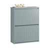 SoBuy FSR165-K-HG Dulap de încălțăminte cu uși rabatabile pe 2 niveluri – Depozitare discretă pentru hol – 61x26x81 cm Gri