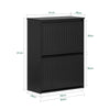 SoBuy Eșarfă cu 2 clapete și 4 rafturi Scarpper cu un compartiment suplimentar spațiu negru rulant 61x26x81cm FSR165-K-BH