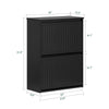 SoBuy FSR165-K-SCH Dulap de Pantofi cu Uși Rabatabile pe 2 Nivele – Organizare Discretă pentru Hol – 61x26x81 cm Negru