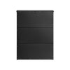 SoBuy Eșarfă cu 2 clapete și 4 rafturi Scarpper cu un compartiment suplimentar spațiu negru rulant 61x26x81cm FSR165-K-BH