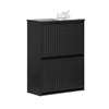 SoBuy FSR165-K-SCH Dulap de Pantofi cu Uși Rabatabile pe 2 Nivele – Organizare Discretă pentru Hol – 61x26x81 cm Negru