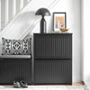 SoBuy FSR165-K-SCH Dulap de Pantofi cu Uși Rabatabile pe 2 Nivele – Organizare Discretă pentru Hol – 61x26x81 cm Negru