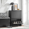 SoBuy Eșarfă cu 2 clapete și 4 rafturi Scarpper cu un compartiment suplimentar spațiu negru rulant 61x26x81cm FSR165-K-BH