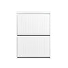 SoBuy Eșarfă cu 2 lumini și 4 pantofi rafturi cu compartiment suplimentar economisire alb-economisire albă 61x26x81cm FSR165-K-W