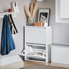 SoBuy Eșarfă cu 2 lumini și 4 pantofi rafturi cu compartiment suplimentar economisire alb-economisire albă 61x26x81cm FSR165-K-W