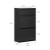 SoBuy Scarpiera cu 2 Limelare și 1 sertar de încălțăminte cu un compartiment suplimentar spațiu negru run 61x26x100cm FSR165-SH