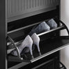 SoBuy Scarpiera cu 2 Limelare și 1 sertar de încălțăminte cu un compartiment suplimentar spațiu negru run 61x26x100cm FSR165-SH