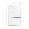 SoBuy Scarpiera cu 2 Limelare și 1 sertar de încălzire cu suport pentru suport pentru compartiment suplimentar Economisire albă 61x26x100cm FSR165-W