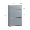 SoBuy Scarpiera cu 2 reflectoare și 1 sertar de încălțăminte cu suport pentru compartiment suplimentar căruță de economisire a spațiului gri 61x26x100cm FSR165-HG