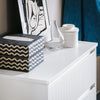 SoBuy Scarpiera cu 2 Limelare și 1 sertar de încălzire cu suport pentru suport pentru compartiment suplimentar Economisire albă 61x26x100cm FSR165-W