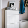 SoBuy Scarpiera cu 2 Limelare și 1 sertar de încălzire cu suport pentru suport pentru compartiment suplimentar Economisire albă 61x26x100cm FSR165-W
