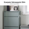 SoBuy Scarpiera cu 2 reflectoare și 1 sertar de încălțăminte cu suport pentru compartiment suplimentar căruță de economisire a spațiului gri 61x26x100cm FSR165-HG