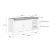 SoBuy FSR168-W Banc de Pantofi Banc de Depozitare Mobilier de Hol Dulap de Pantofi, 2 Uși Pernă Căptușită
