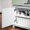 SoBuy FSR168-W Banc de Pantofi Banc de Depozitare Mobilier de Hol Dulap de Pantofi, 2 Uși Pernă Căptușită