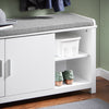 SoBuy FSR168-W Banc de Pantofi Banc de Depozitare Mobilier de Hol Dulap de Pantofi, 2 Uși Pernă Căptușită