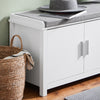 SoBuy FSR168-W Banc de Pantofi Banc de Depozitare Mobilier de Hol Dulap de Pantofi, 2 Uși Pernă Căptușită