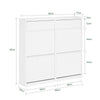 SoBuy FSR169-W Pantofar cu Uși Rabtabile Ultra-Slim 19cm – Depozitare Discretă Economie de Spațiu – 98x19x95 cm Alb