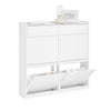 SoBuy FSR169-W Pantofar cu Uși Rabtabile Ultra-Slim 19cm – Depozitare Discretă Economie de Spațiu – 98x19x95 cm Alb