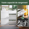 SoBuy FSR169-W Pantofar cu Uși Rabtabile Ultra-Slim 19cm – Depozitare Discretă Economie de Spațiu – 98x19x95 cm Alb