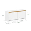 SoBuy FSR171-W Banc pentru Pantofi 104cm – 2 Rabatabile, Compartiment Superior, 240kg, MDF E1 – Alb și Lemn