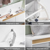 SoBuy FSR171-W Banc pentru Pantofi 104cm – 2 Rabatabile, Compartiment Superior, 240kg, MDF E1 – Alb și Lemn