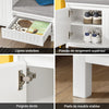 SoBuy FSR172-W Banc pentru Pantofi pentru Copii cu 2 Perne Căptușite, 2 Uși și 1 Sertar, Sarcină 181 kg pentru Hol – 100x35x42 cm, Alb