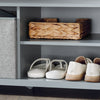 SoBuy FSR173-HG Banc de depozitare pantofi, Dulap de pantofi, Comodă cu 1 pernă căptușită, 1 coș și 2 uși