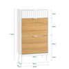 SoBuy FSR174-WN Dulap de pantofi cu 2 compartimente rabatabile și 1 sertar, Organizator pentru holul de la intrare – 60x35x110 cm, Alb și Natural