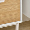 SoBuy FSR174-WN Dulap de pantofi cu 2 compartimente rabatabile și 1 sertar, Organizator pentru holul de la intrare – 60x35x110 cm, Alb și Natural
