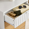 SoBuy FSR174-WN Dulap de pantofi cu 2 compartimente rabatabile și 1 sertar, Organizator pentru holul de la intrare – 60x35x110 cm, Alb și Natural