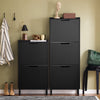 SoBuy FSR177-H-SCH Dulap pantofi cu uși rabatabile, ultra-subțire 19cm – Soluție de depozitare discretă, economisește spațiu – 50x19x130 cm Alb