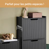 SoBuy FSR177-H-SCH Dulap pantofi cu uși rabatabile, ultra-subțire 19cm – Soluție de depozitare discretă, economisește spațiu – 50x19x130 cm Alb