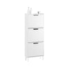 SoBuy FSR177-H-W Dulap de Pantofi cu Uși Rabatabile Ultra-Slim 19cm – Depozitare Discretă Economie de Spațiu – 50x19x130 cm Alb