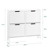 SoBuy FSR177-L-W Dulap de pantofi cu 4 uși rabatabile, ultra-subțire 19cm, Depozitare 8-12 perechi pentru hol – 100x19x91 cm, Alb